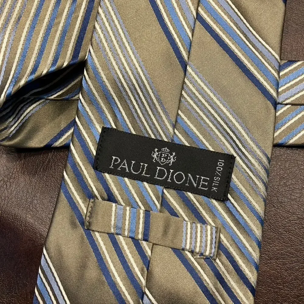 Paul Dione 100%‎ Silk striped Tie Men's classic